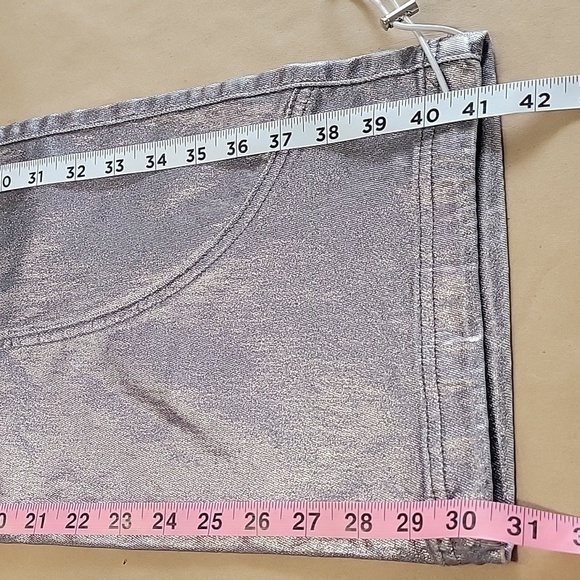 iToo Size S Silver Metallic Cargo Pants / Jeans, NEW with Tag! - Picture 12 of 16